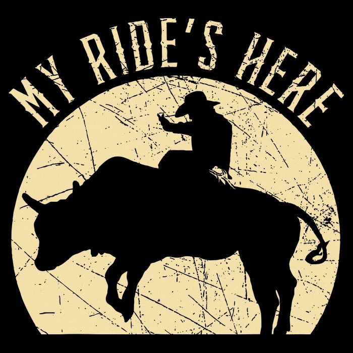 My RideS Here Bull Rider Cowboy Western Rodeo Bull Riding Doggie Tank