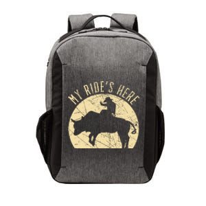 My RideS Here Bull Rider Cowboy Western Rodeo Bull Riding Vector Backpack