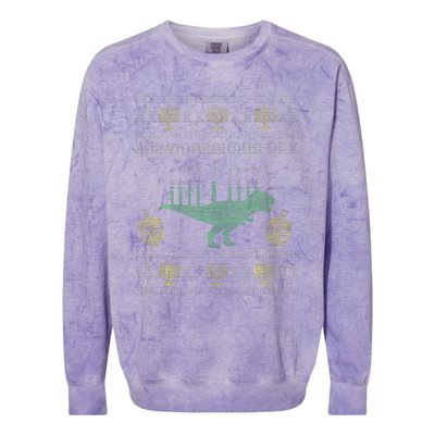 Menorasaurus Rex Hanukkah Jewish Chanukah Gift  Colorblast Crewneck Sweatshirt