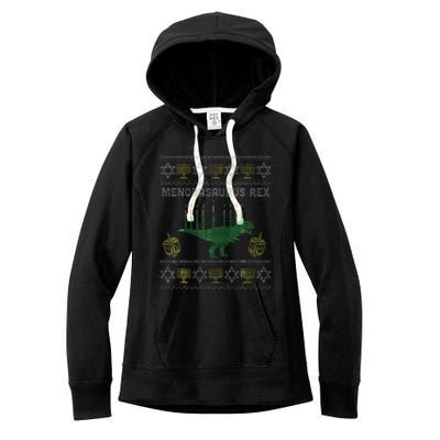 Menorasaurus Rex Hanukkah Jewish Chanukah Gift  Women's Fleece Hoodie