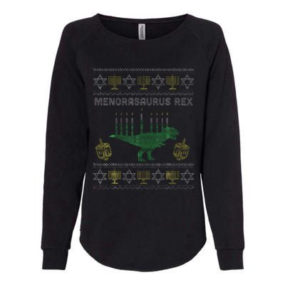 Menorasaurus Rex Hanukkah Jewish Chanukah Gift  Womens California Wash Sweatshirt