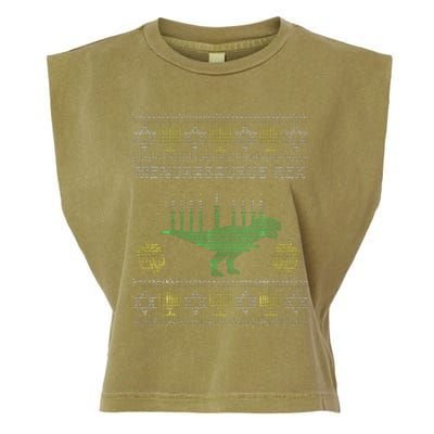 Menorasaurus Rex Hanukkah Jewish Chanukah Gift  Garment-Dyed Women's Muscle Tee