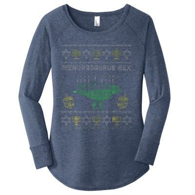 Menorasaurus Rex Hanukkah Jewish Chanukah Gift  Women's Perfect Tri Tunic Long Sleeve Shirt