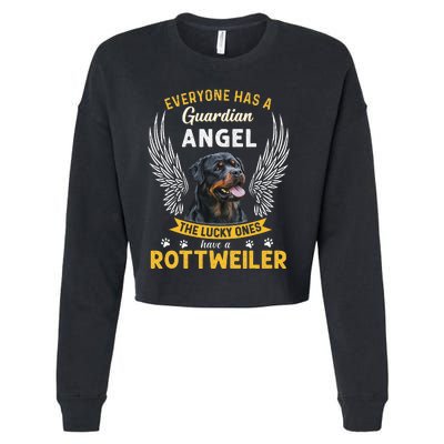 My Rottweiler Is A Guardian Angel Tee Gift Who Loves Pets Cropped Pullover Crew