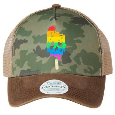 Melting Rainbow Ice Cream Skull Halloween Popsicle Legacy Tie Dye Trucker Hat