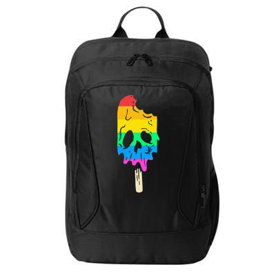 Melting Rainbow Ice Cream Skull Halloween Popsicle City Backpack