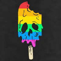 Melting Rainbow Ice Cream Skull Halloween Popsicle 11oz C Handle Ceramic Mug