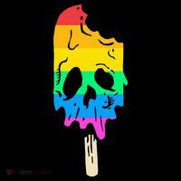 Melting Rainbow Ice Cream Skull Halloween Popsicle Premium T-Shirt
