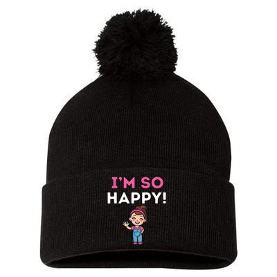Ms Rachel Im So Happy Preschool Pom Pom 12in Knit Beanie