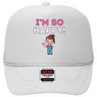 Ms Rachel Im So Happy Preschool High Crown Mesh Back Trucker Hat