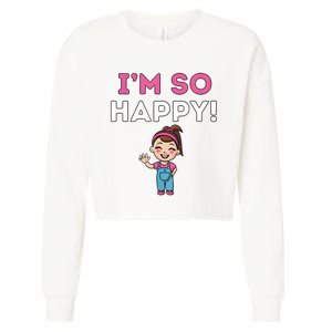 Ms Rachel Im So Happy Preschool Cropped Pullover Crew