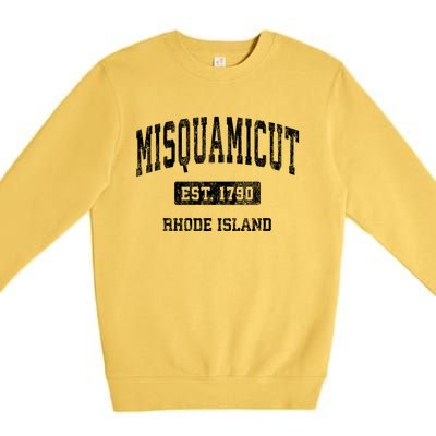 Misquamicut Rhode Island Ri Vintage Athletic Sports Premium Crewneck Sweatshirt