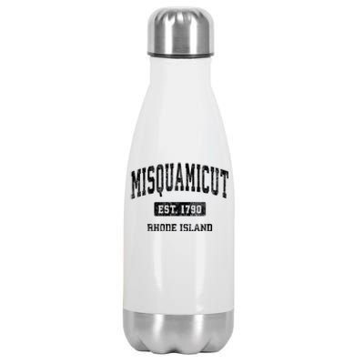 Misquamicut Rhode Island Ri Vintage Athletic Sports Stainless Steel Insulated Water Bottle