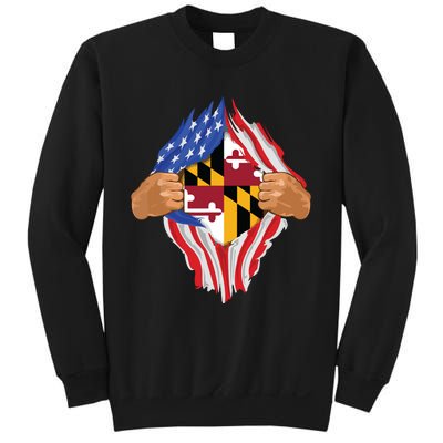 Maryland Roots Inside State Flag American Proud Sweatshirt