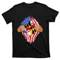 Maryland Roots Inside State Flag American Proud T-Shirt