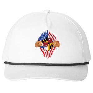 Maryland Roots Inside State Flag American Proud Snapback Five-Panel Rope Hat