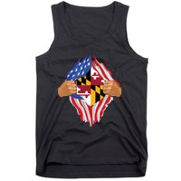 Maryland Roots Inside State Flag American Proud Tank Top