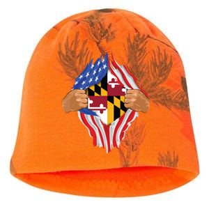 Maryland Roots Inside State Flag American Proud Kati - Camo Knit Beanie