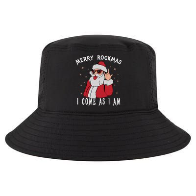 Merry Rockmas I Come As I Am Funny Santa Claus Rock And Roll Gift Cool Comfort Performance Bucket Hat