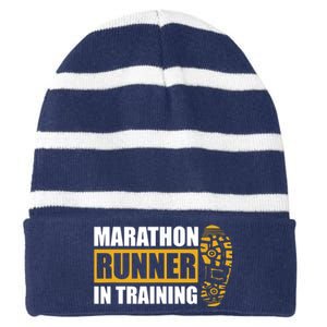 Marathon Runner In Training Quote For A Marathon Runner Striped Beanie with Solid Band