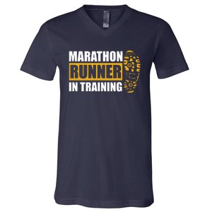 Marathon Runner In Training Quote For A Marathon Runner V-Neck T-Shirt