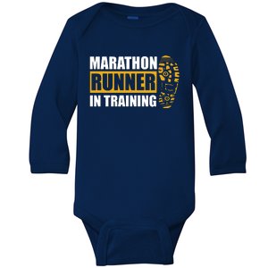 Marathon Runner In Training Quote For A Marathon Runner Baby Long Sleeve Bodysuit