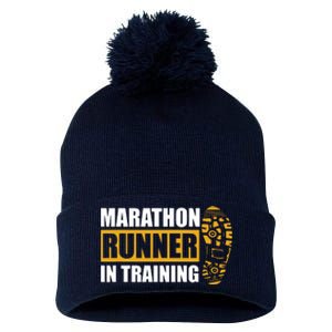 Marathon Runner In Training Quote For A Marathon Runner Pom Pom 12in Knit Beanie