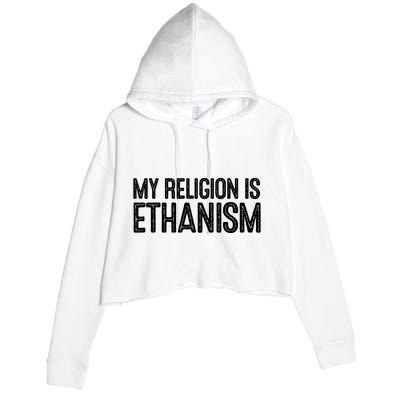 My Religion Is Ethanism Crop Fleece Hoodie