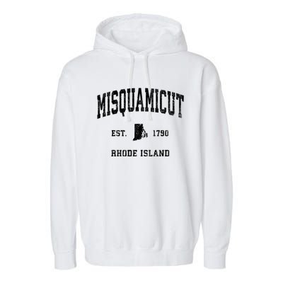 Misquamicut Rhode Island Ri Vintage Athletic Sports Garment-Dyed Fleece Hoodie