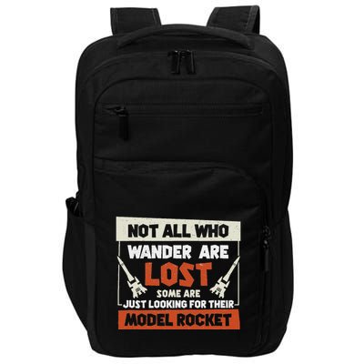 Model Rocket Just Looking For Funny Rocket Science Impact Tech Backpack