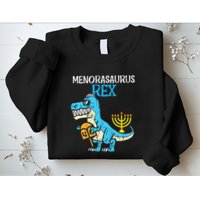 Menorasaurus Rex Jew Dino Trex Hanukkah Sweatshirt
