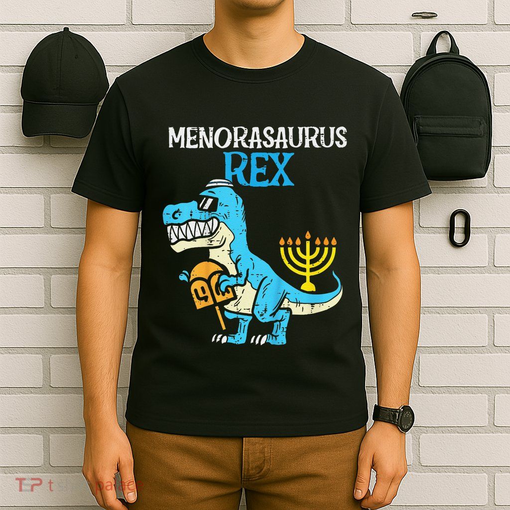 Menorasaurus Rex Jew Dino Trex Hanukkah T-Shirt