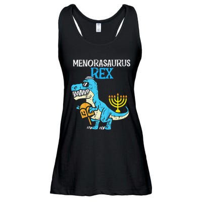 Menorasaurus Rex Jew Dino Trex Hanukkah Ladies Essential Flowy Tank