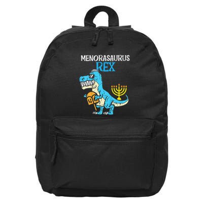 Menorasaurus Rex Jew Dino Trex Hanukkah 16 in Basic Backpack