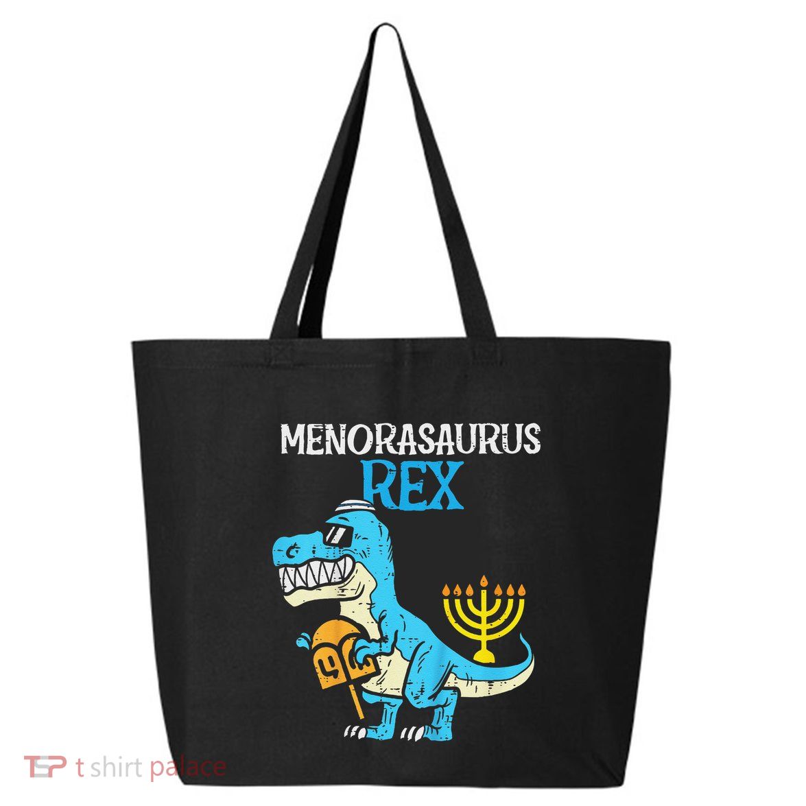 Menorasaurus Rex Jew Dino Trex Hanukkah 25L Jumbo Tote