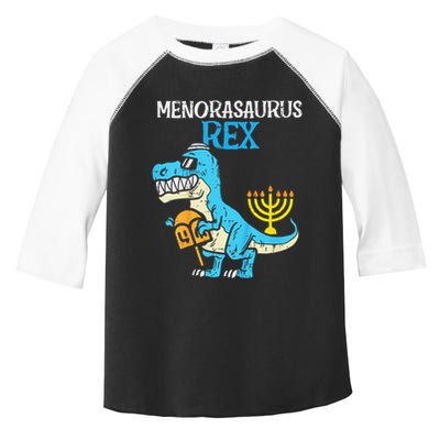 Menorasaurus Rex Jew Dino Trex Hanukkah Toddler Fine Jersey T-Shirt