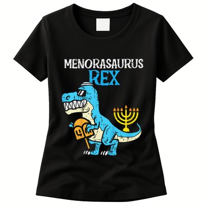 Menorasaurus Rex Jew Dino Trex Hanukkah Womens T-Shirt