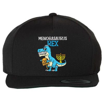 Menorasaurus Rex Jew Dino Trex Hanukkah Wool Snapback Cap