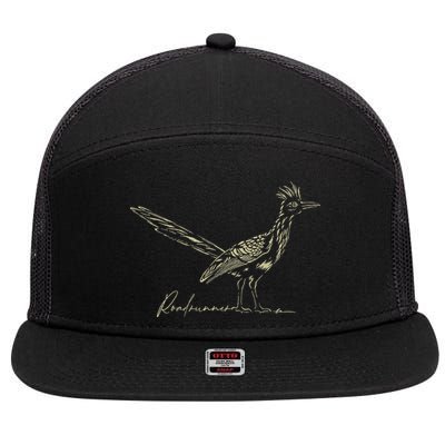Minimalist Roadrunner Lover Distressed 7 Panel Mesh Trucker Snapback Hat