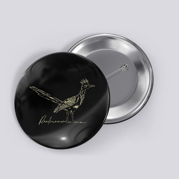 Minimalist Roadrunner Lover Distressed Button