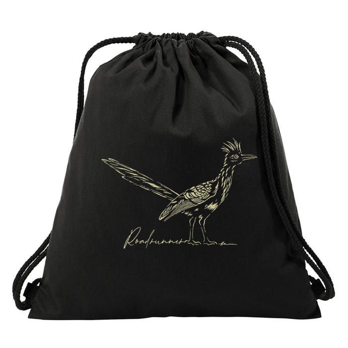 Minimalist Roadrunner Lover Distressed Drawstring Bag