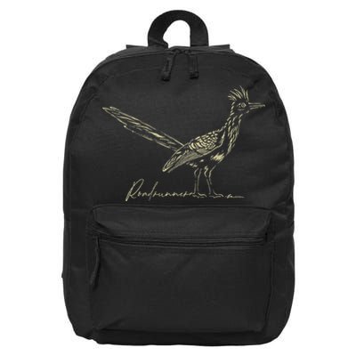 Minimalist Roadrunner Lover Distressed 16 in Basic Backpack