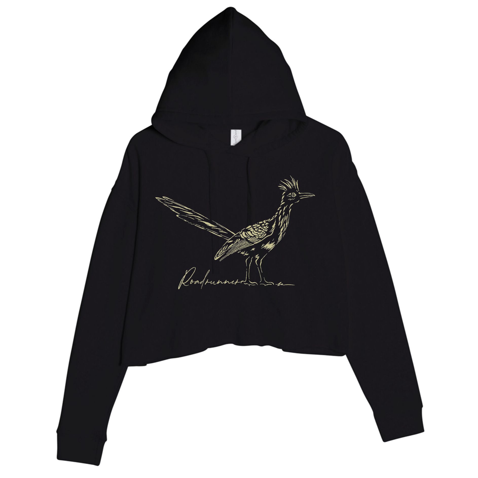 Minimalist Roadrunner Lover Distressed Crop Fleece Hoodie