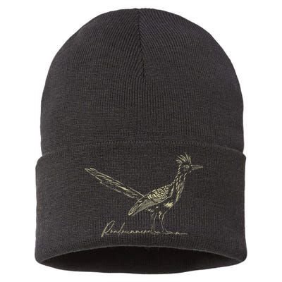 Minimalist Roadrunner Lover Distressed Sustainable Knit Beanie