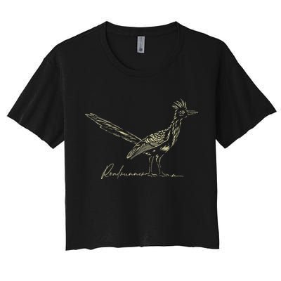 Minimalist Roadrunner Lover Distressed Women's Crop Top Tee