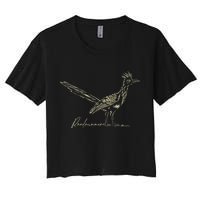 Minimalist Roadrunner Lover Distressed Women's Crop Top Tee