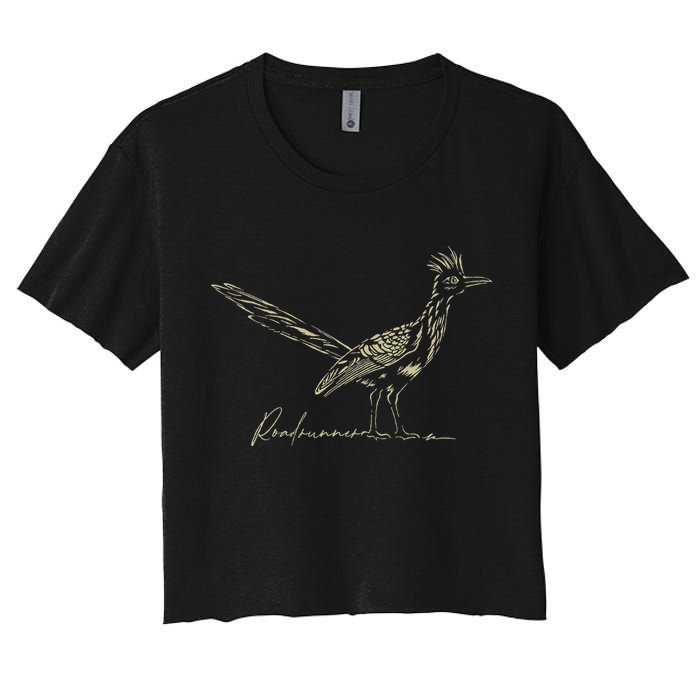 Minimalist Roadrunner Lover Distressed Women's Crop Top Tee