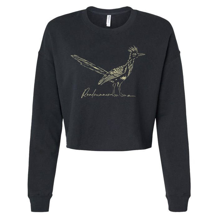 Minimalist Roadrunner Lover Distressed Cropped Pullover Crew