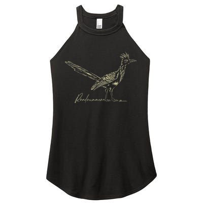 Minimalist Roadrunner Lover Distressed Women's Perfect Tri Rocker Tank