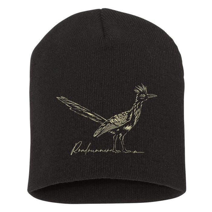 Minimalist Roadrunner Lover Distressed Short Acrylic Beanie